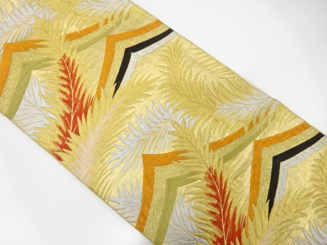 JAPANESE KIMONO / ANTIQUE FUKURO OBI / SILK / WOVEN PLANTS